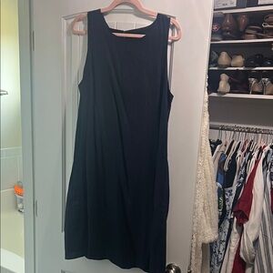Quince navy linen shift dress size large